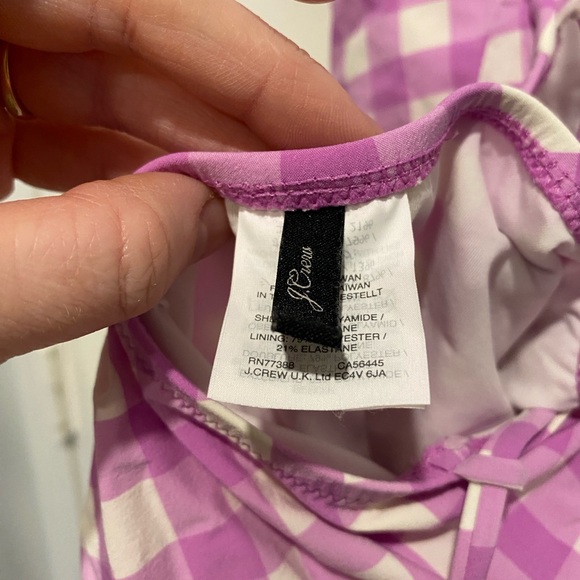 J. Crew Pink Gingham One Piece Swimsuit - Picture 5 of 6